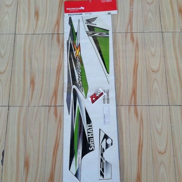 grafik graphic striping sticker body bodi kiri original ori honda supra x 125 x125 r new tahun 2013 