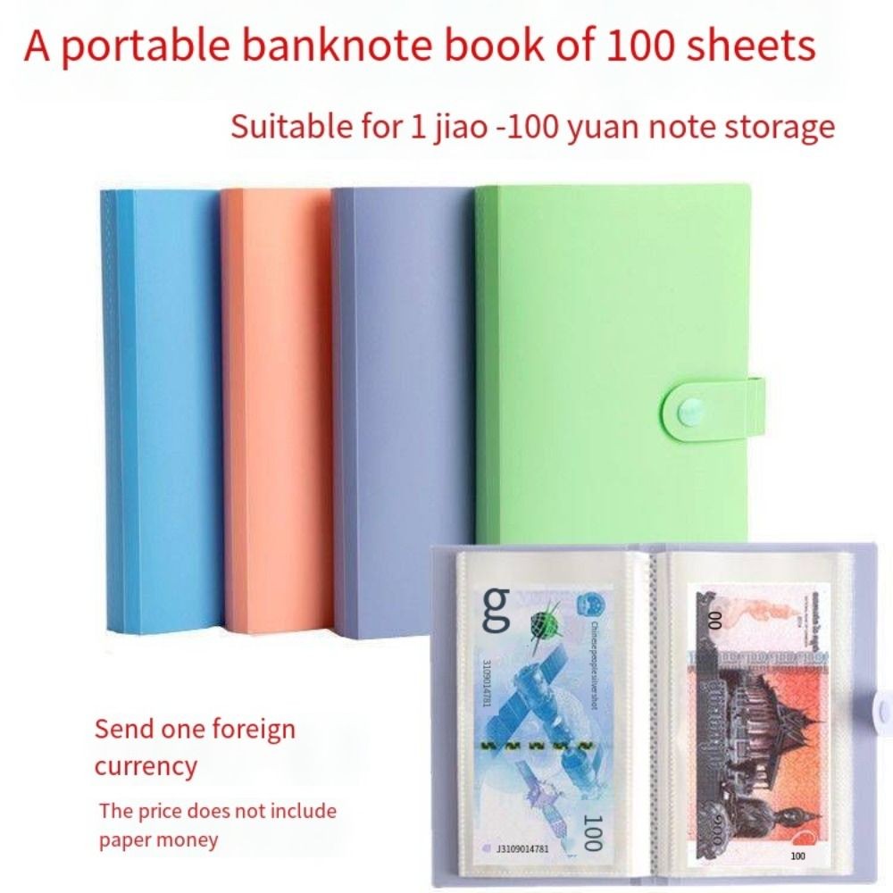 

Banknote album 100 bills collection 50 white inner leaf loose-leaf PU cover paper money collection a