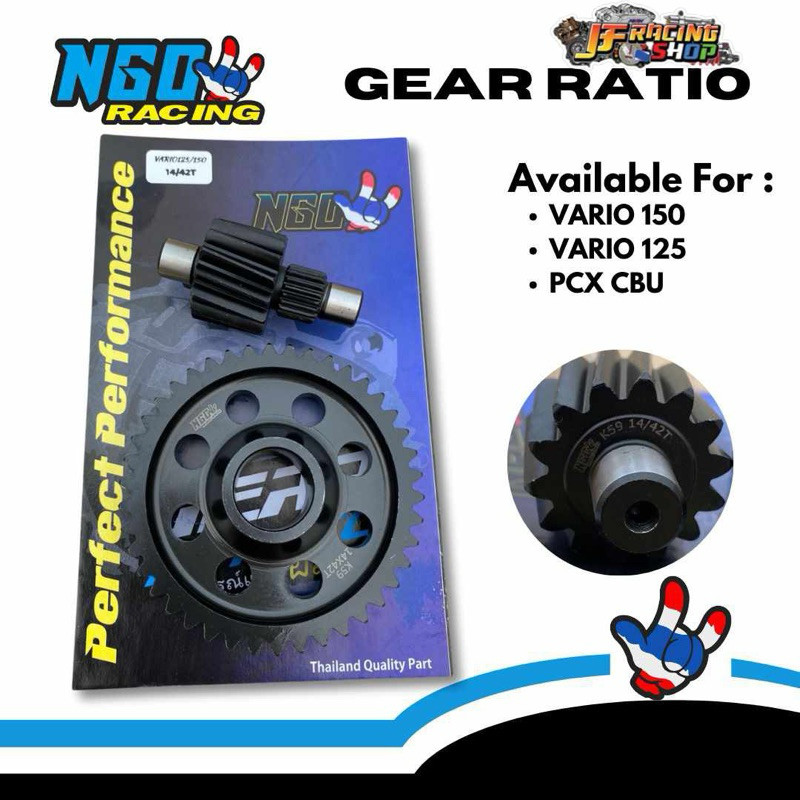 gigi rasio ngo racing vario 125 vario 150 pcx cbu dll gear ratio thailand racing 14/42,14/43