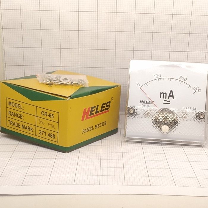 Panel Heles Meter CR 65 300mA / Panel Meter Heles CR65 300 miliAmpere