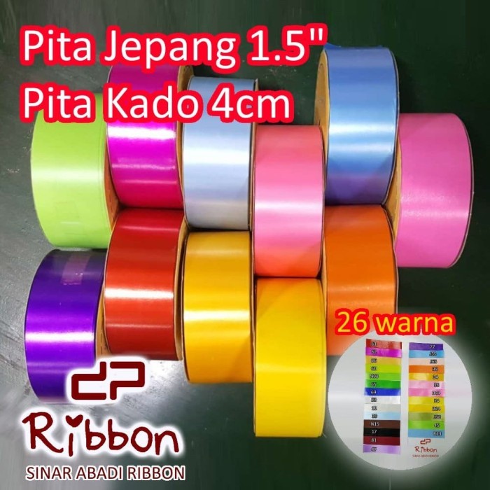 

1 Roll PITA KADO PLASTIK BESAR 4cm / PITA JEPANG / RIBBON POLOS 38mm 1,5" inch