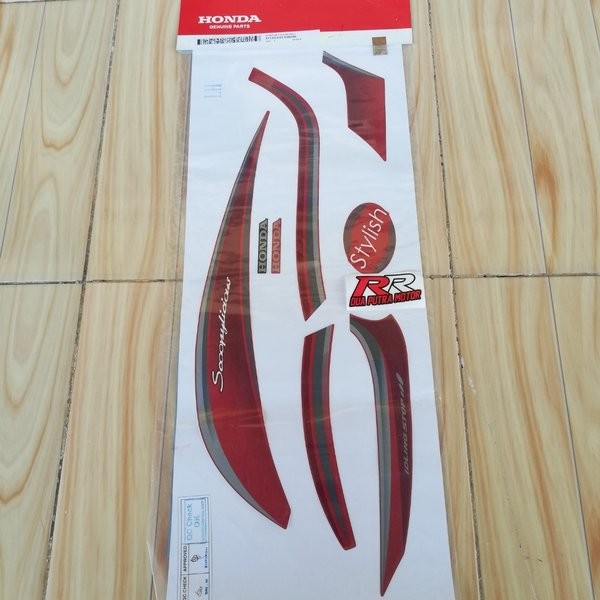 stripe grafik graphic sticker striping body bodi kiri original ori honda scoopy scopy fi stylish tah