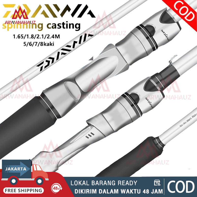 DAIWA Joran pancing Carbon Joran Baitcasting Portabel Joran spinning Joran Pancing Putar Umpan Karbo