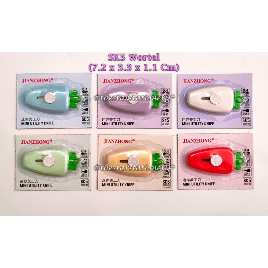 

(1 Biji) Mini Cutter Renteng SK5 7.2*3.3*1.1 Cm / Mini Cutter SK5 Wortel / Cutter Pemotong Kecil