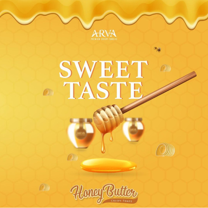 

RB ARVA Keripik Tempe Premium Honey Butter Non GMO no MSG Baked Istimewa