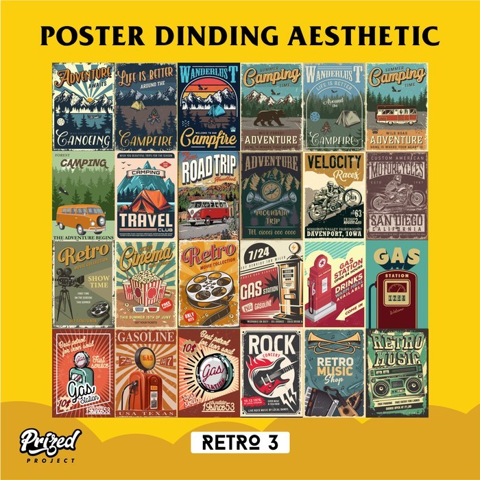 Poster Dinding Aesthetic | Poster Aesthetic | Poster Murah | Retro Vin - RETRO VINTAGE 3