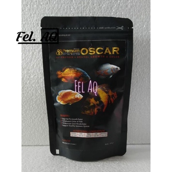 Pelet Premium Oscar 100g Pakan Ikan Predator Oskar