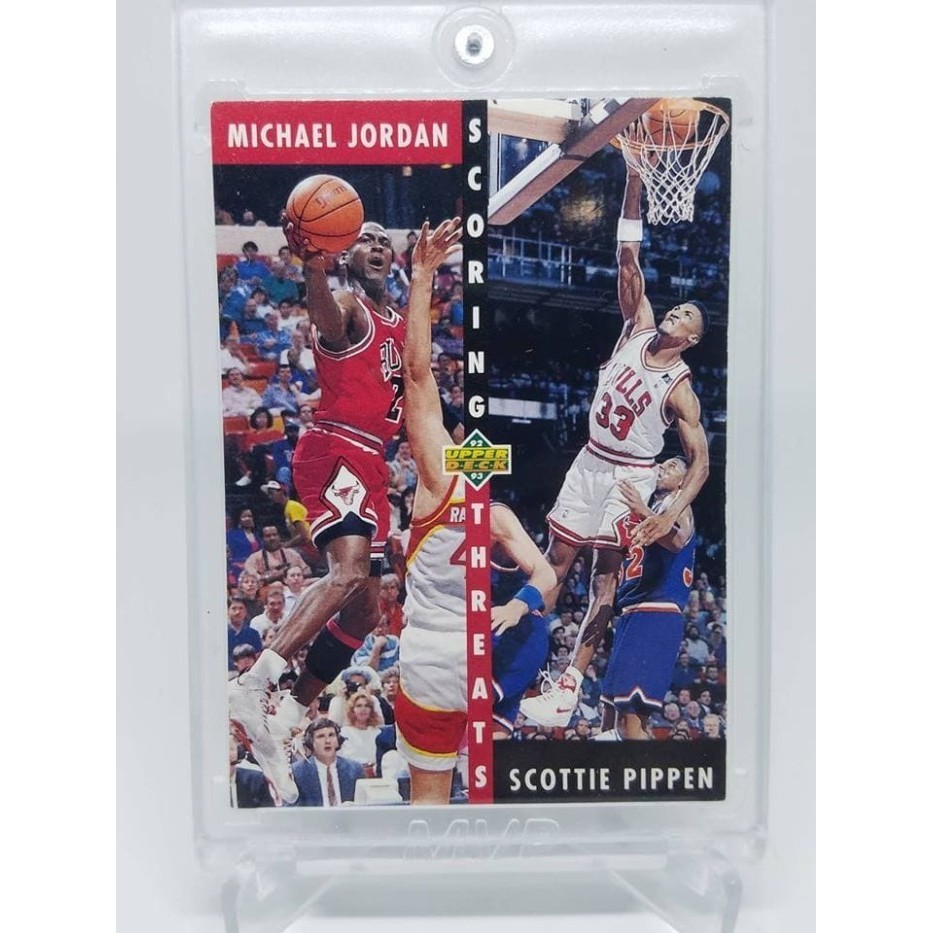 ORIGINAL Kartu Basket Michael Jordan Pippen Duo Bulls Scoring - RARE