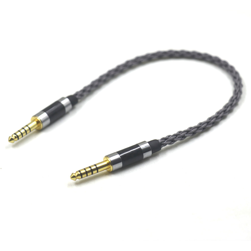 New 7N OCC Silver 4.4mm Balanced Male to 4.4mm Balanced Male Audio Adapter Cable 4.4 Male to Male Ad