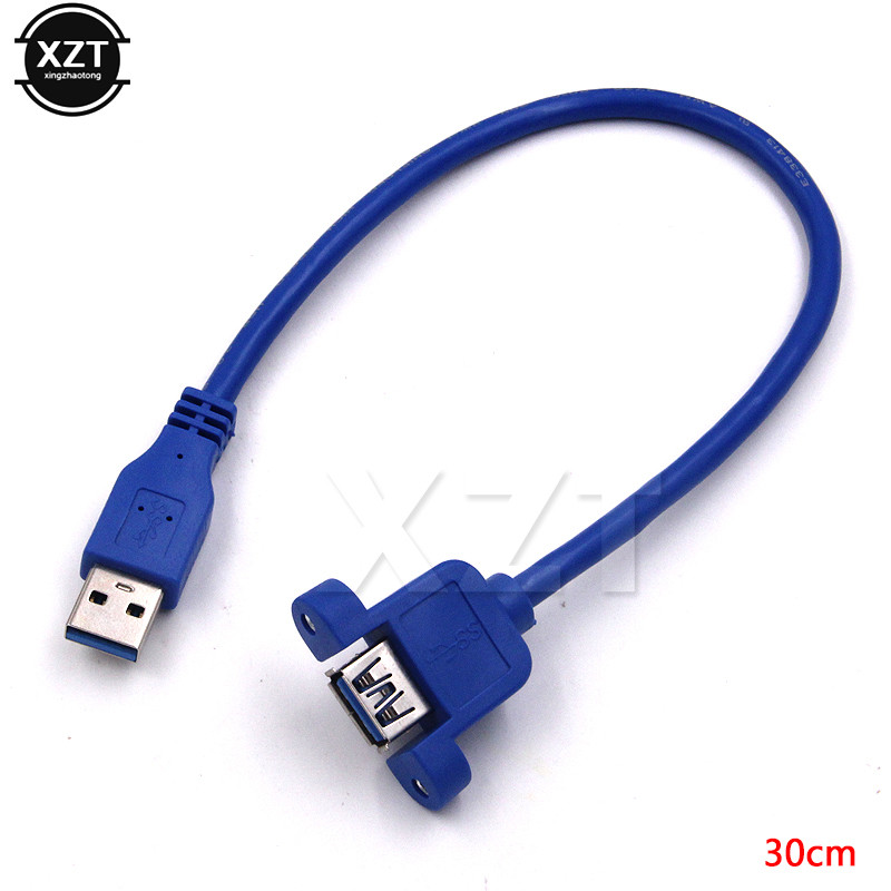 High Speed USB 3.0 Male To Female USB 3.0 Extension Cable Wire Computer Host Panel Mount Screw USB C