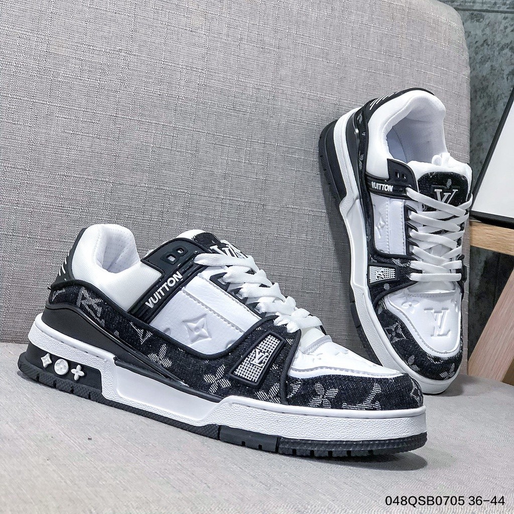 Louis Vuitton Trainer Low cut Casual Basketball Shoes Sneakers For Men Women Beige White