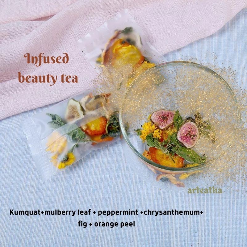 

Infused beauty tea (per sachet) Kumquat + orange peel +Muberry leaf+chrysant