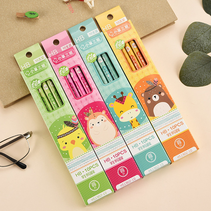 

1 SET ISI 10 PCS PENSIL HB MOTIF KARTUN HEWAN LUCU IMUT DENGAN PENGHAPUS KECIL DI BAGIAN UJUNG
