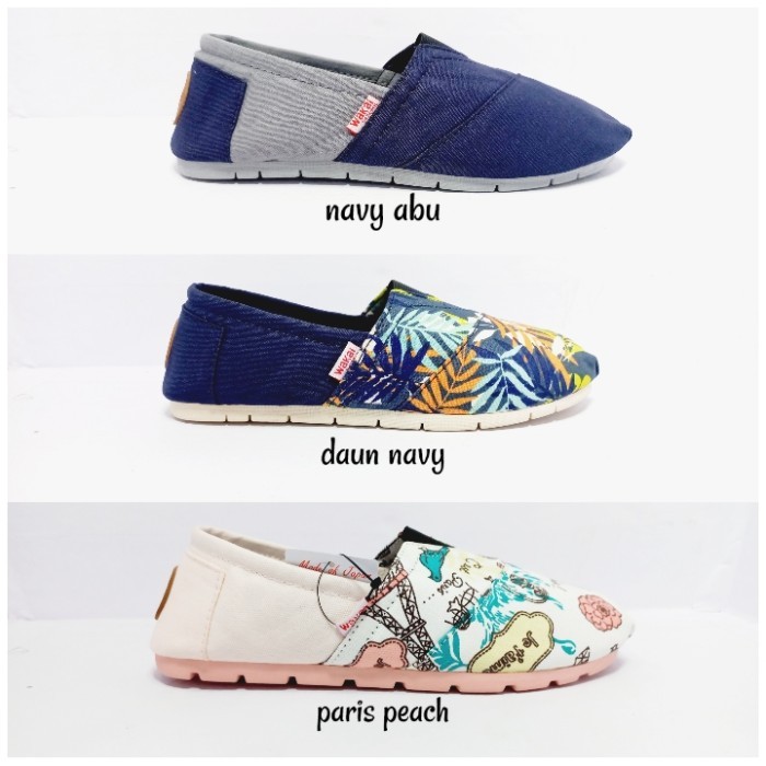 ✨NEW✨ -sepatu slip on wakai pria wanita masa kini - abu rajut