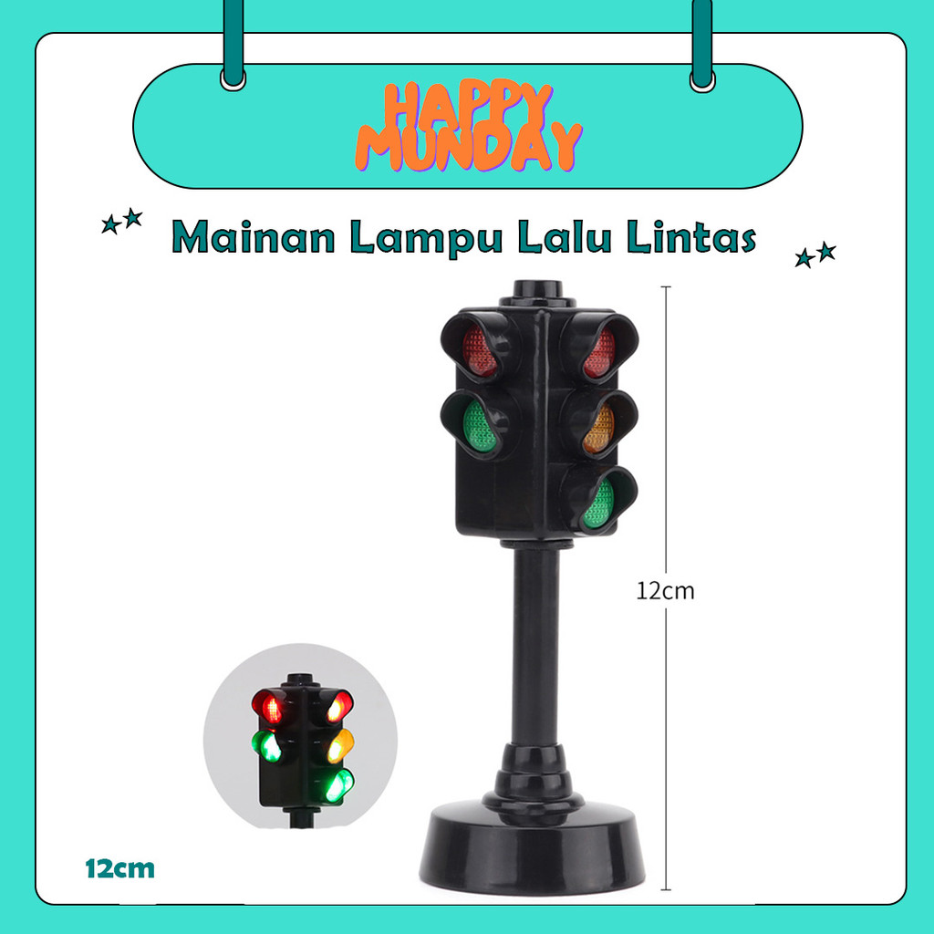 HappyMunday Mainan Lampu Lalu Lintas / Mainan Traffic light / Lampu merah Mainan Anak
