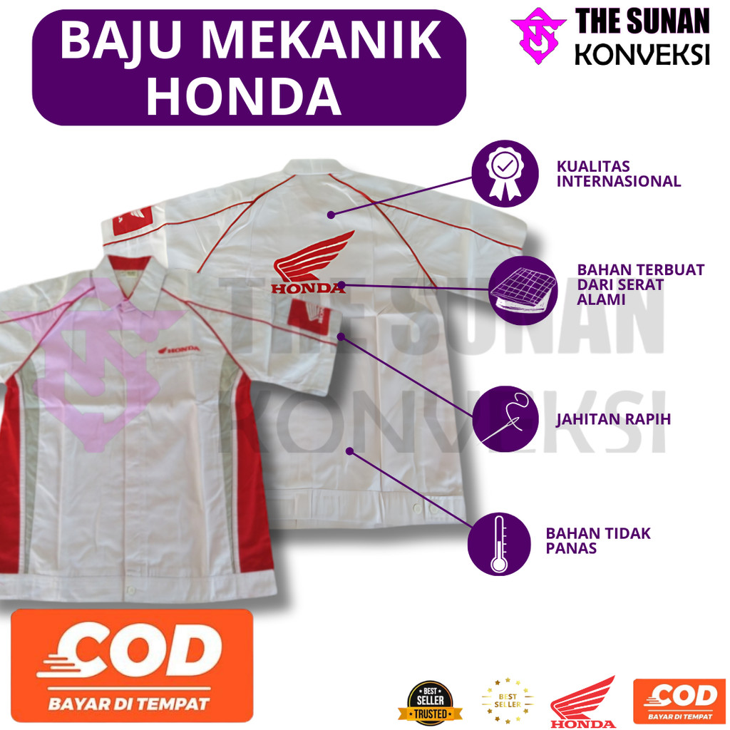 Seragam Honda Mekanik Baju | Seragam Honda | Seragam AHASS I Baju Honda | Seragam Mekanik Honda
