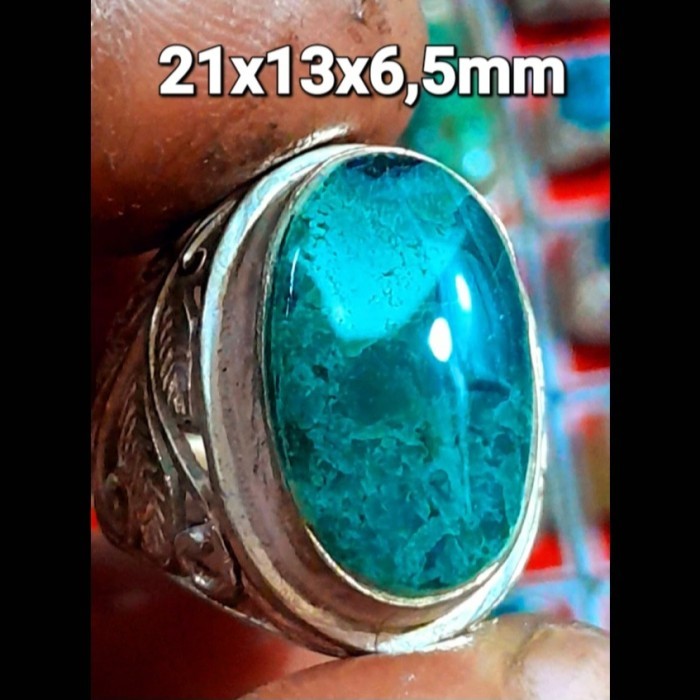 Pirus Hubei biru dwi warna ring perak