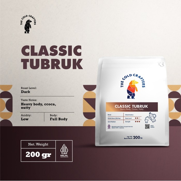 

Classic Tubruk Blend Arabica Coffee Arabika Biji Kopi Bubuk - 200 gram