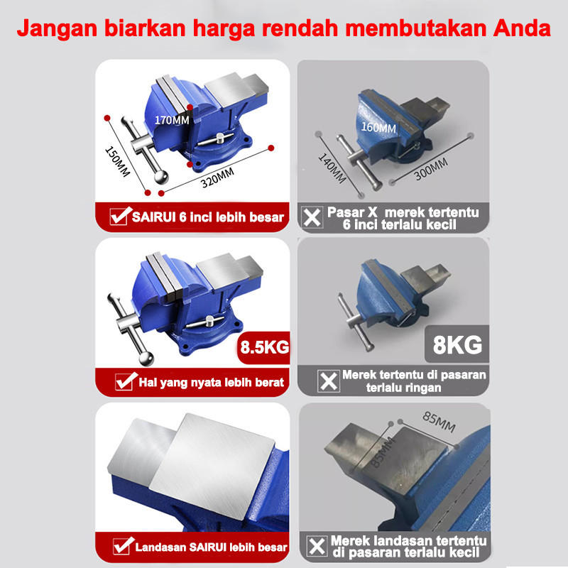 

HenJO Catok Clamp 5'' catok paron Ragum Klem Catok Meja Bench Vise Ragum Tanggem Alat Jepit