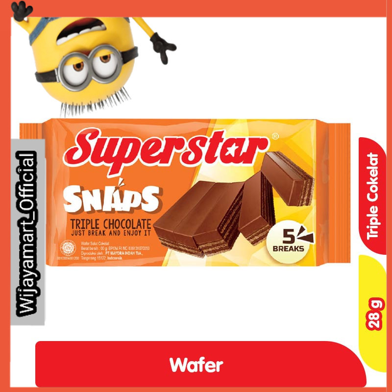 

Superstar Snaps Wafer Salut Triple Cokelat 28 g