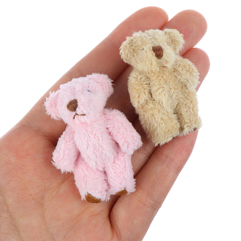 

4.5CM Cute Bear Doll Long hair Bear DIY Clothes Or Mobile Handmade Accessories