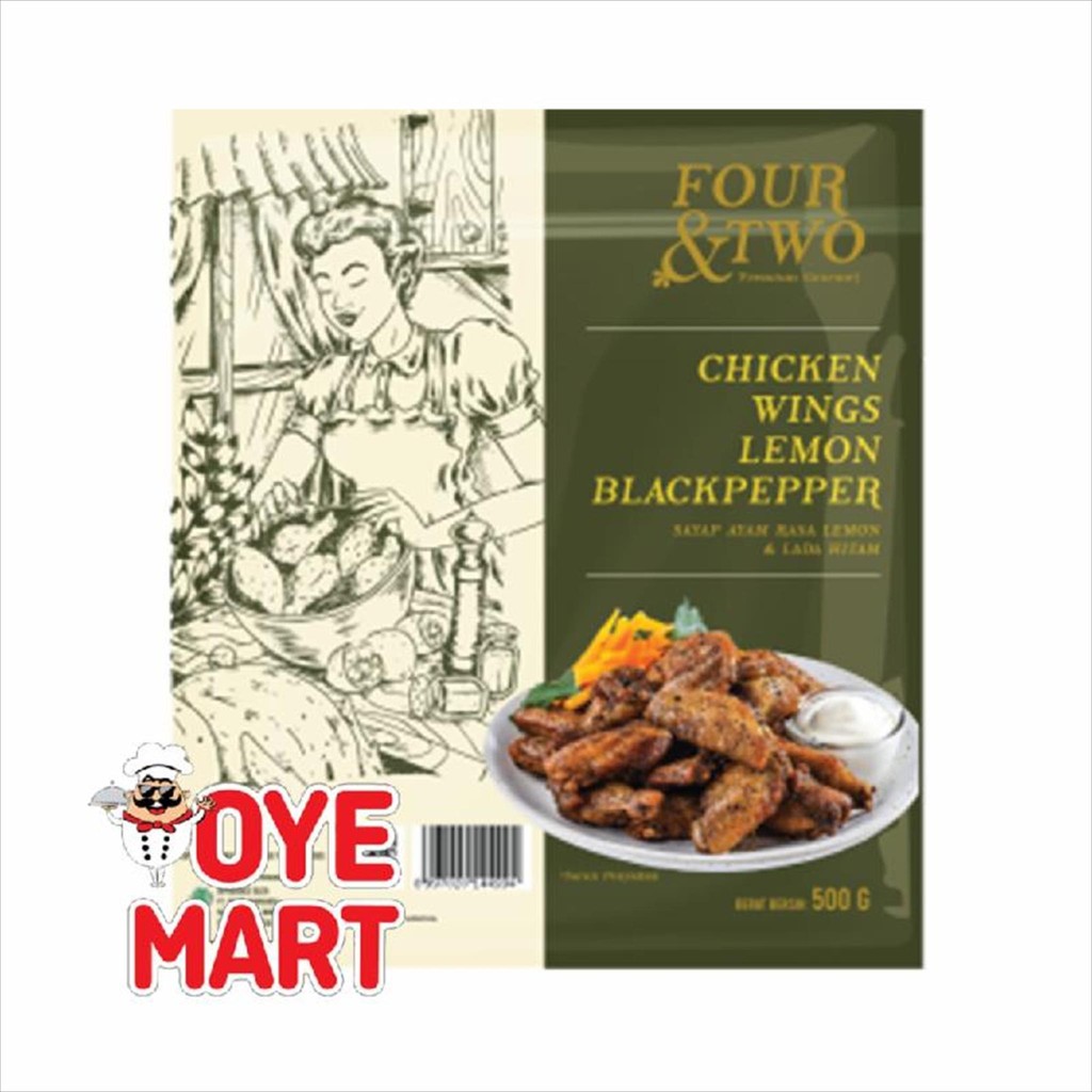 

FOUR&TWO CHICKEN WINGS LEMON BLACKPEPPER 500GR / SAYAP AYAM BERBUMBU