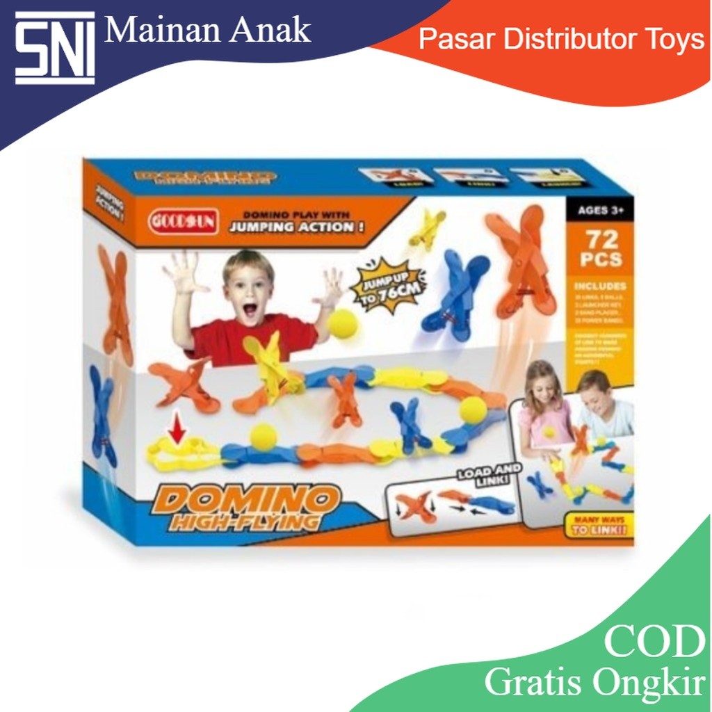 Mainan Anak DOMINO HIG-FLYING 72PCS 8603 Mainan Game Board Family Kid Mainan Anak