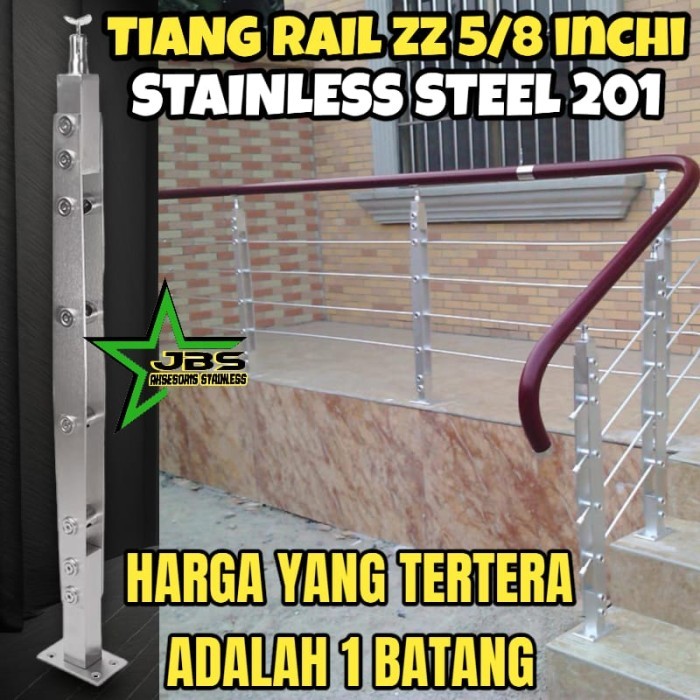 SA99 Tiang Ralling stainless 201 pipa 5/8" inchi