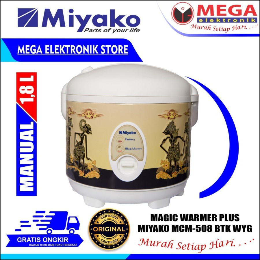 MAGIC WARMER+ MIYAKO 1.8L type MCM-508 BTKWYG HARGA PROMO BERGARANSI