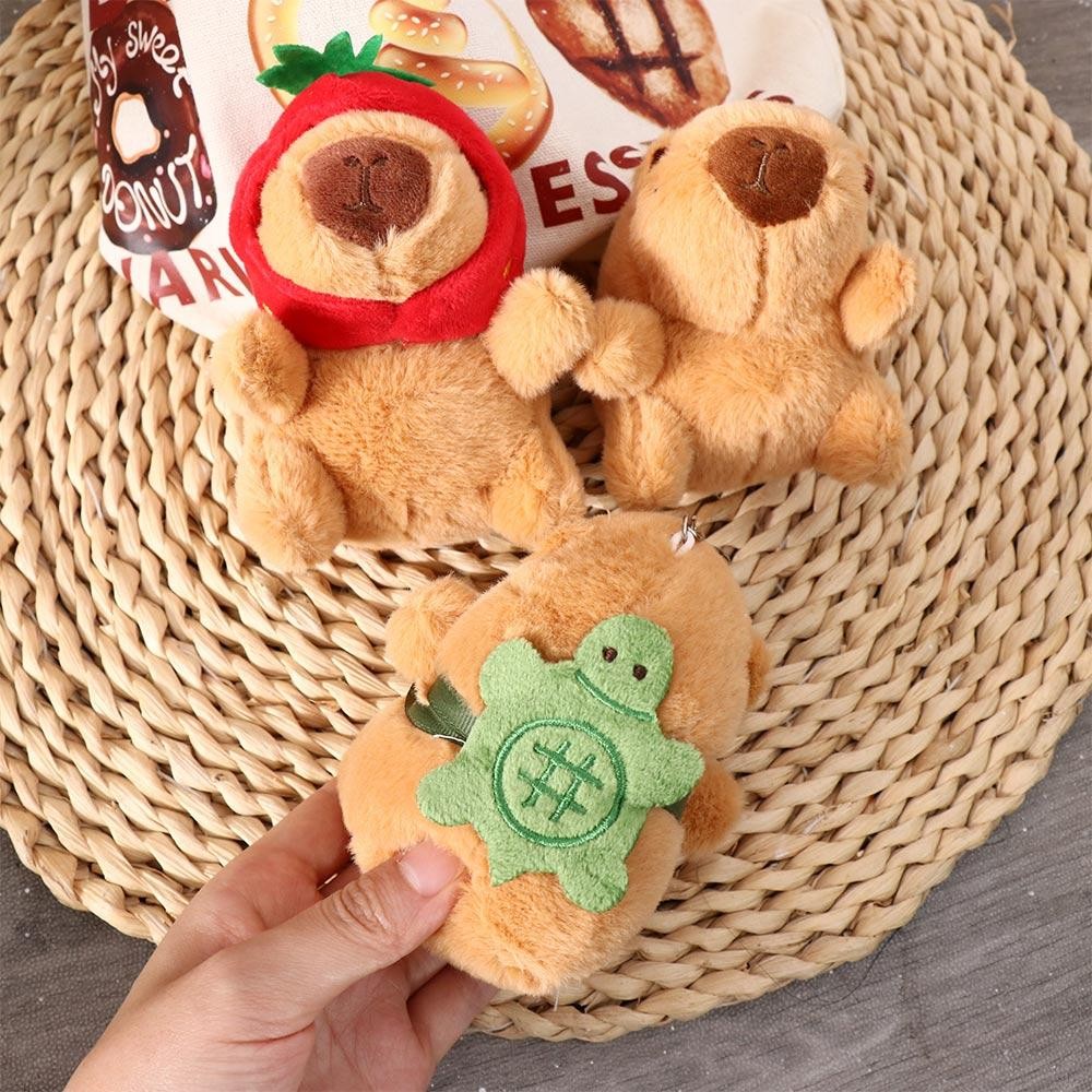 Capybara Simulation Capybara Keychain With Turtle Plush Stuffed Shell Guinea Pig Pendant Keyring Sim