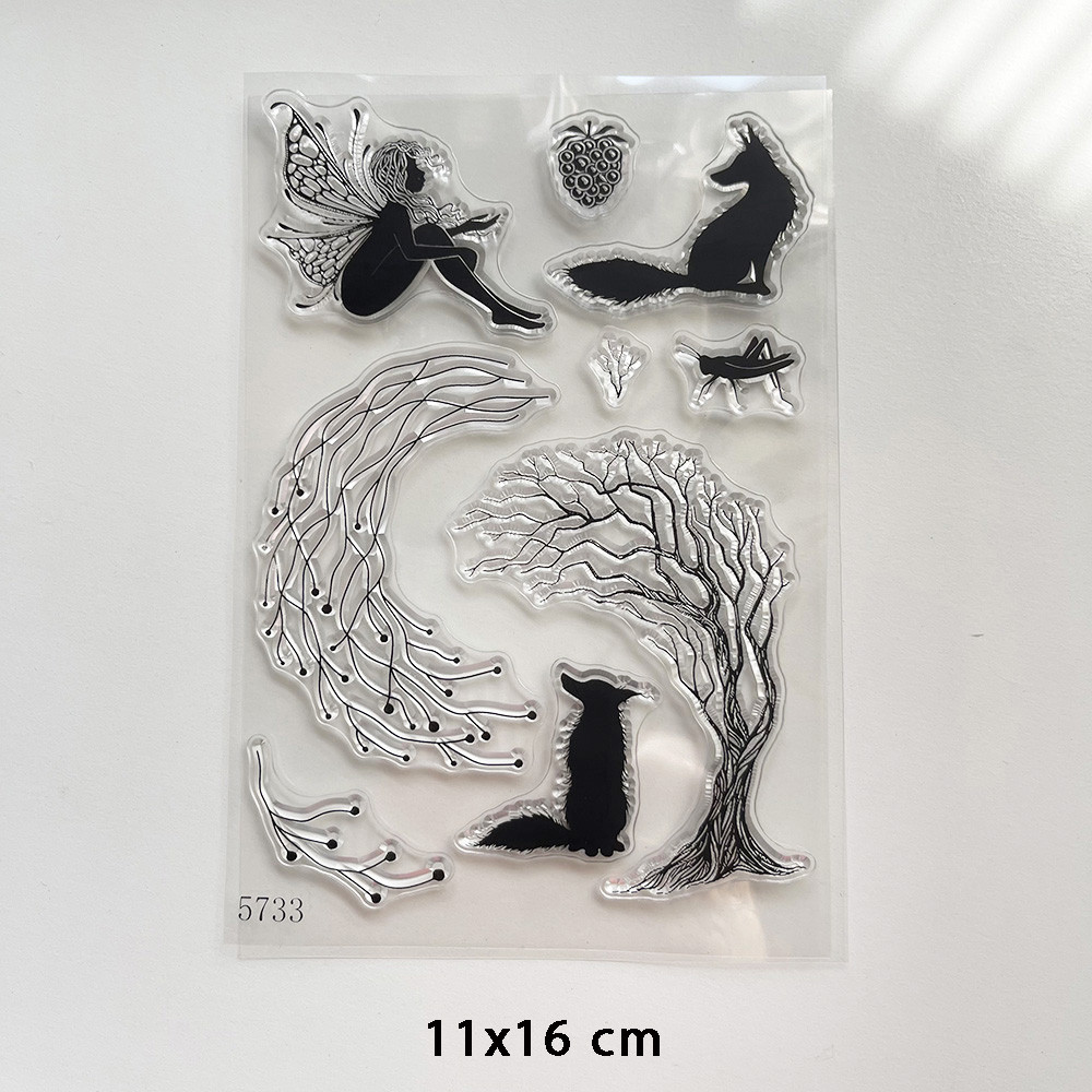 

Trees 2024 Clear Silicone Tranperant Stamps for Card Making Album Photo DIY Scrapbooking Decorative Stamp Craft Supplies