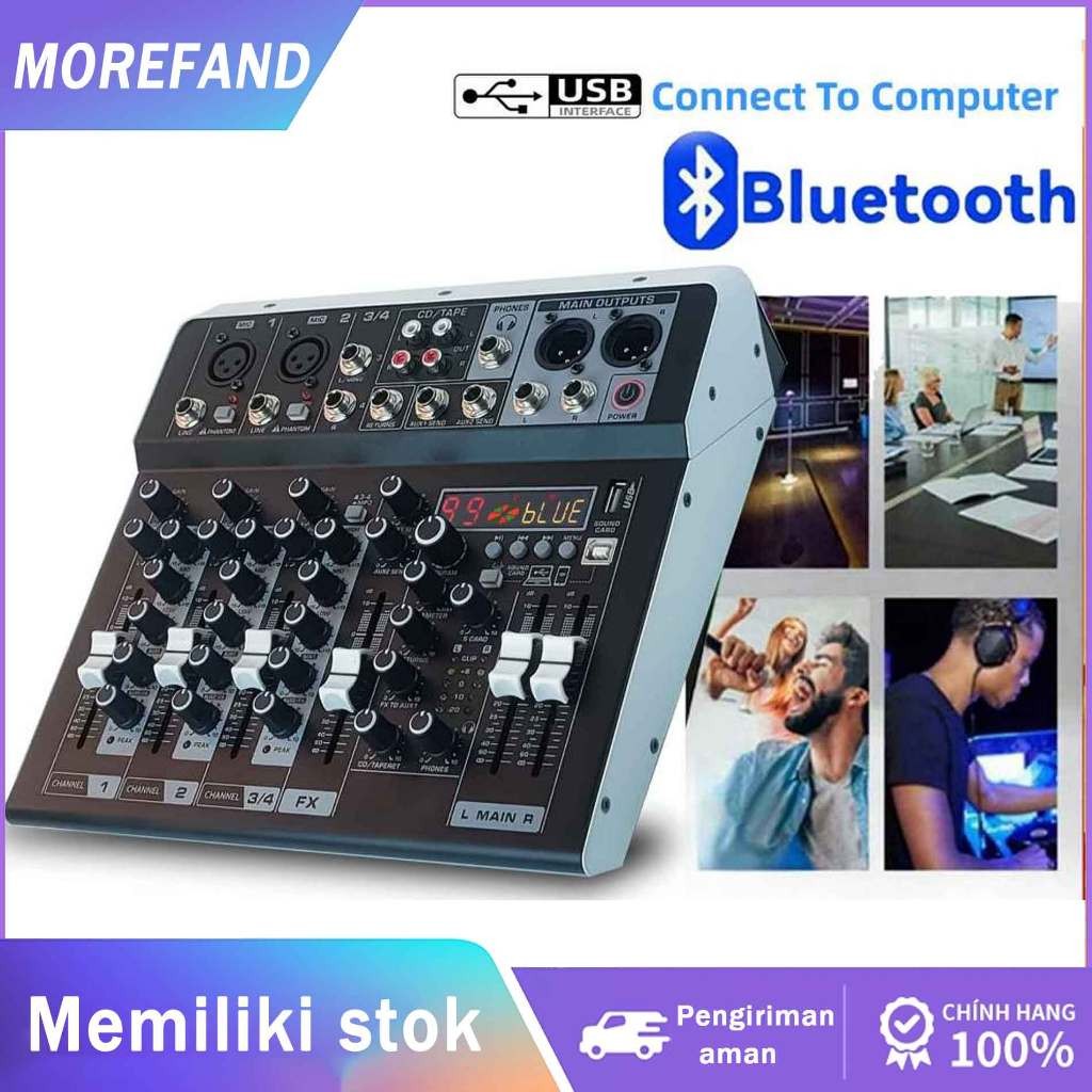 mixer audio 4 chanel CS-4 USB Audio mini untuk merekam 12v mixer mini USB DSP bluetooth