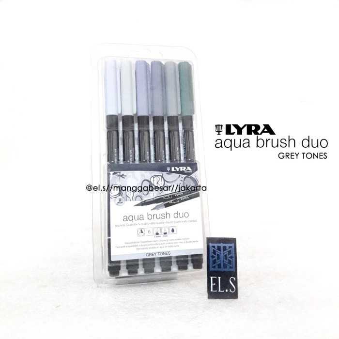 

NEW PROMO~[Best Quality] Lyra Aqua Brush Duo Gray Tone Set 6 ( Brush Pen )