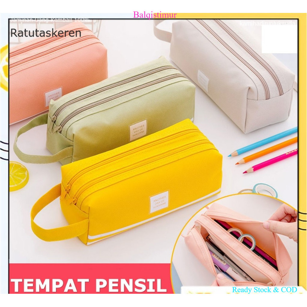 

BALQIS KOTAK PENSIL DAN STATIONERY DUAL ZIPPER DOMPET PENSIL 2 POUCH TEMPAT ALAT TULIS PERLENGKAPAN SEKOLAH DUA SISI RESLETING READY STOK