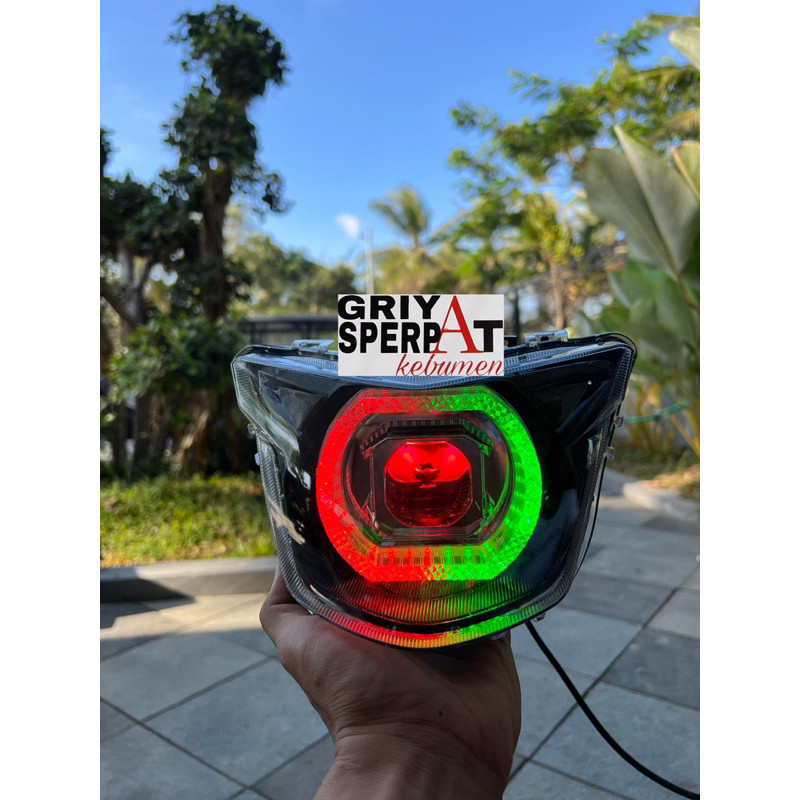 Lampu depan jupiter Mx king biled billed Matrix RGB bluetooth ganti warna Suka-suka