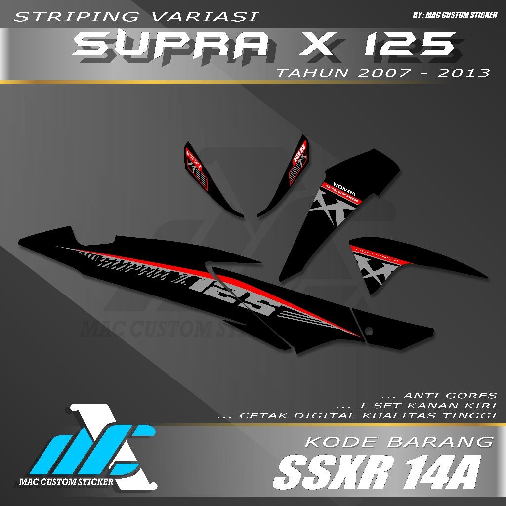 STRIPING VARIASI SUPRA X 125R / STIKER SUPRA X 125 BATMAN