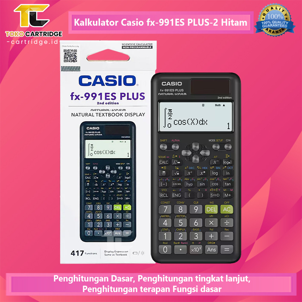 

Casio fx-991ES PLUS-2 Kalkulator Calculator Scientific Ilmiah Standar fx-991ES PLUS 2 Original Pink Hitam Biru
