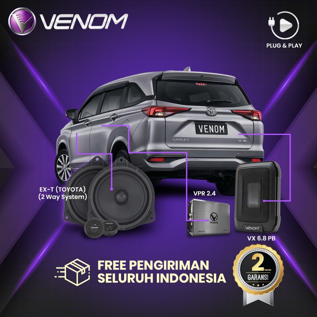Venom Express Toyota Avanza Veloz Paket Audio Mobil Plug and Play