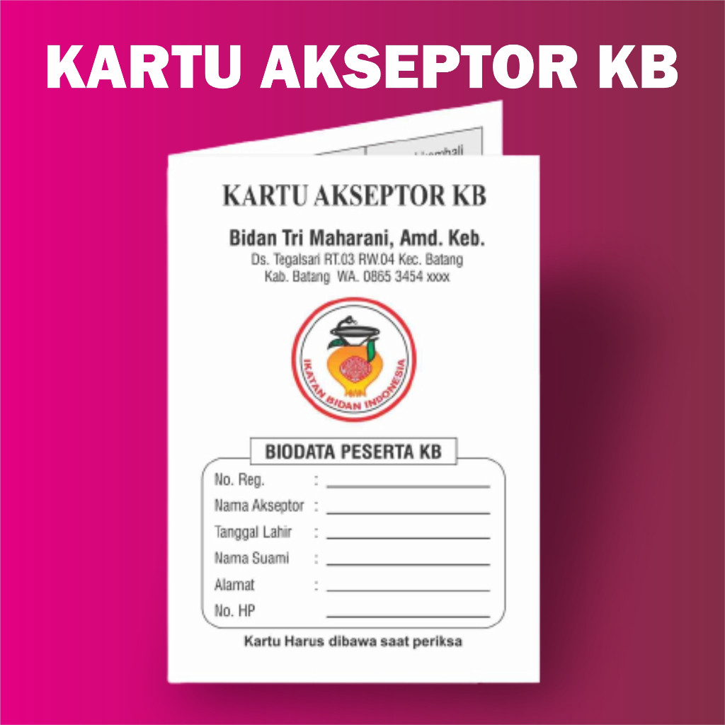 

KARTU KB / Kartu Akseptor KB MURAH (isi 100 lbr) zain grafika