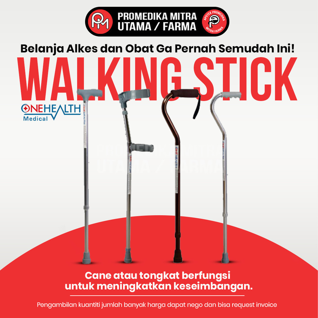 Tongkat Kaki 1 Lipat - Tongkat Kaki 1| Tongkat Alat Bantu Jalan | Alat Bantu Jalan Berbagai Merk