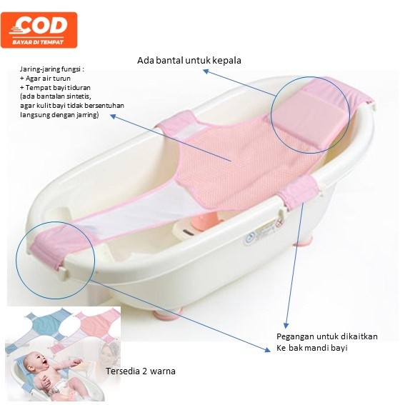 Baby Bather Jaring Bak Mandi Bayi Baru lahir Agar Tidak Terjatuh Tempat Mandi Bayi Baru Lahir Jaring