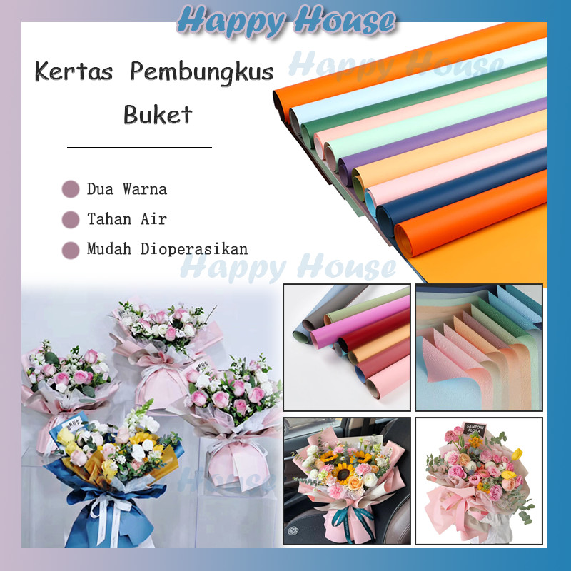 

(20 Lembar) Flower Wrapping Cellophane Duo Two Side Colors Kertas Wrap Bouquet Bunga Bungkus