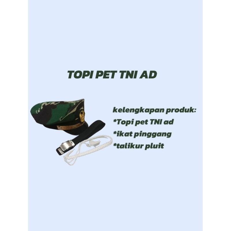 TOPI/PET/TNI/AD/LORENG/BARET/MERAH/BARET/HIJAU