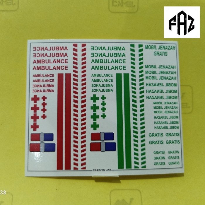 Decal  Diecast hotwheels ambulance universal  64