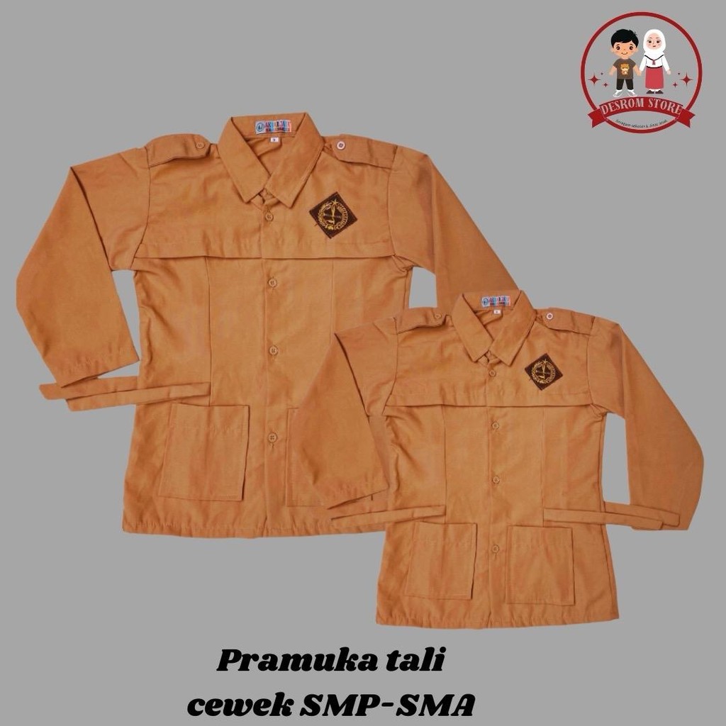 Seragam Sekolah SMP SMA Atasan Pramuka Cewek Lengan Panjang Tali Pinggang BAJU SERAGAM PRAMUKA SMP S