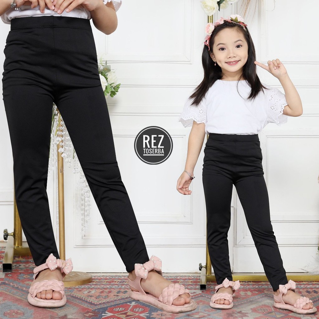 Legging Anak Polos Spandex | Legging Perempuan Panjang Anak 2-9 tahun