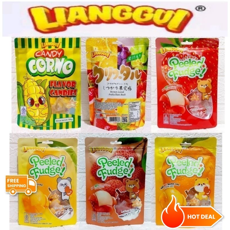 

[Permen kupas viral] LIANGGUI HALAL PEELED FUDGE 108gr/ LIANG GUI PERMEN LUNAK ANEKA RASA BUAH/ JERUK/ STROBERI/ JAGUNG/ MANGO/ MANGGA/ LIANGGUI
