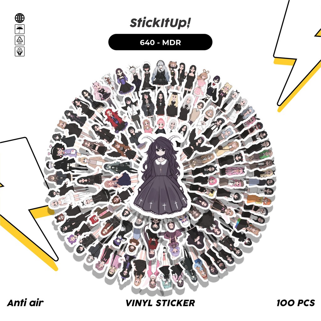 

COD 100 Pcs Stiker Modern Domi GIrls Lucu Anti Air Untuk Dekorasi Notebook Sepeda Skateboard Handphone DIY