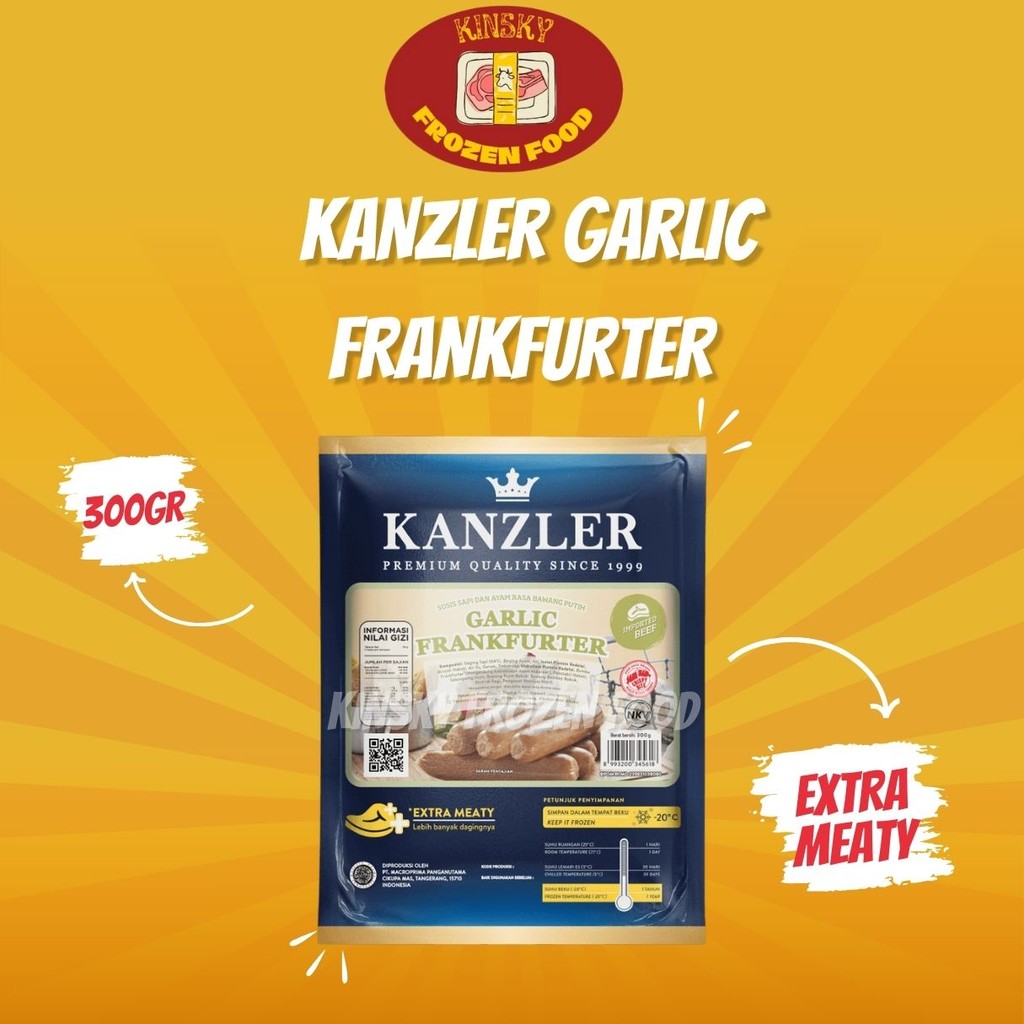 

KANZLER GARLIC FRANKFURTER 300 GR