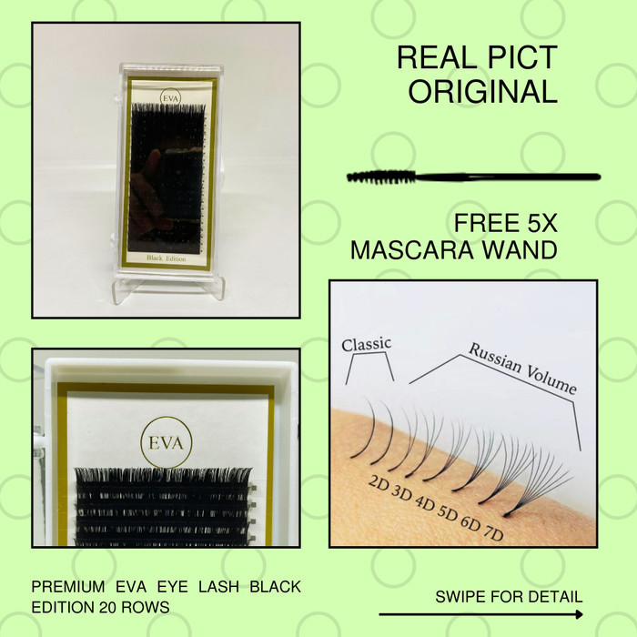 Black Edition Eva Eyelashes - Premium 20 Rows Lash Extensions